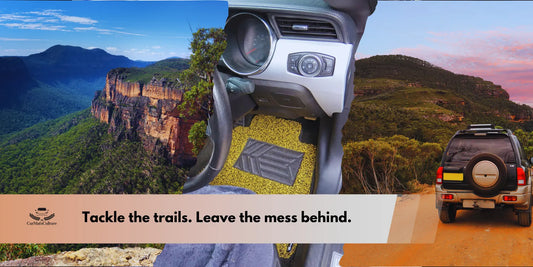 Exploring the Blue Mountains? CarMatsCulture™ Honeycomb Mats Withstand Mud & Rain