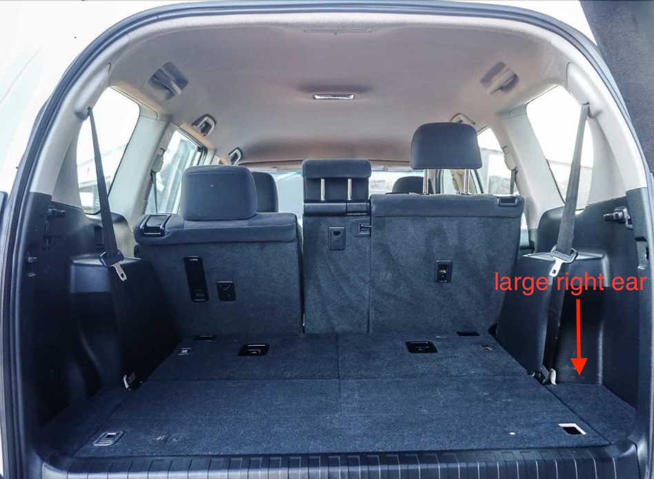 Boot 3 (7 seater with large right ear) Toyota Prado 2013-Cur