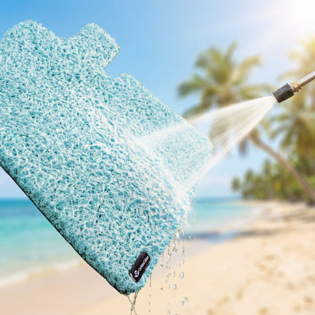 Soft aqua CMC honeycomb boot mat