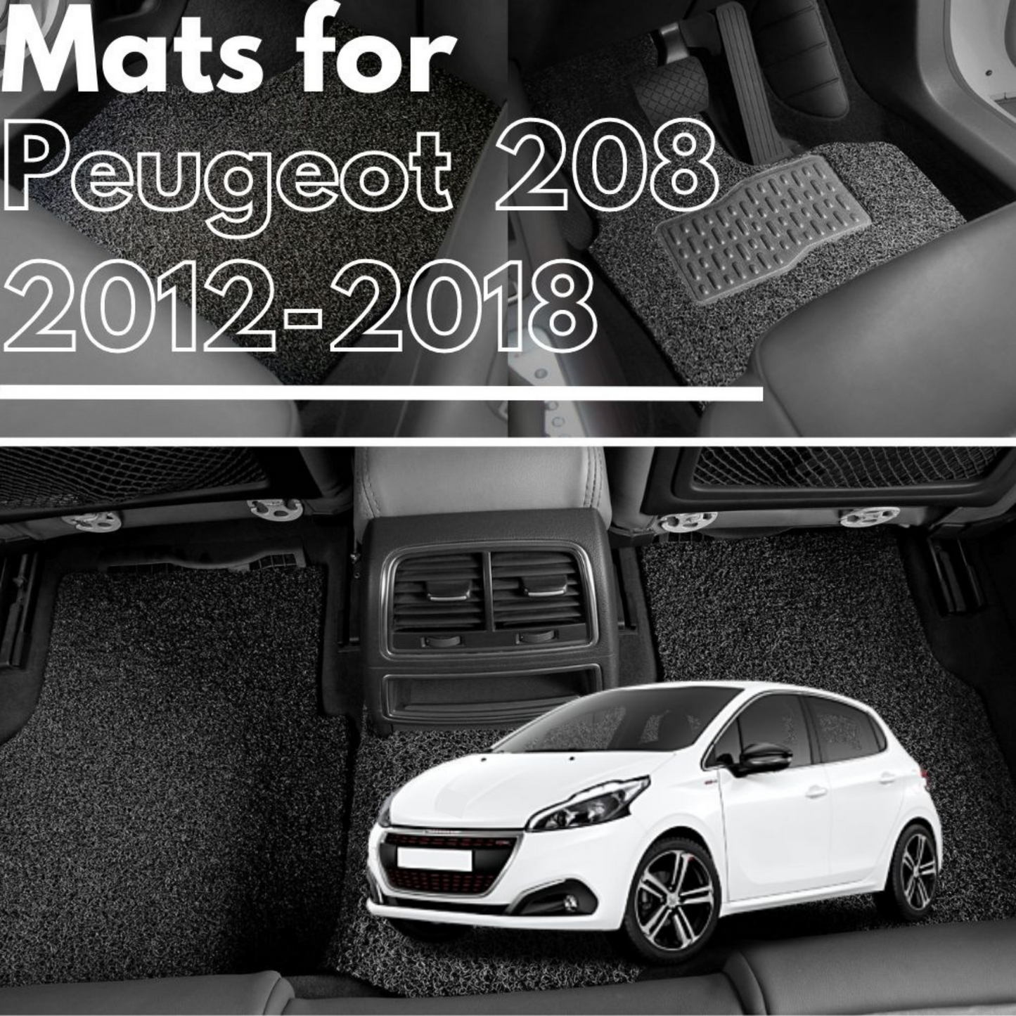 for Peugeot 208 (A9)2012-2018, Premium Car Floor Mats