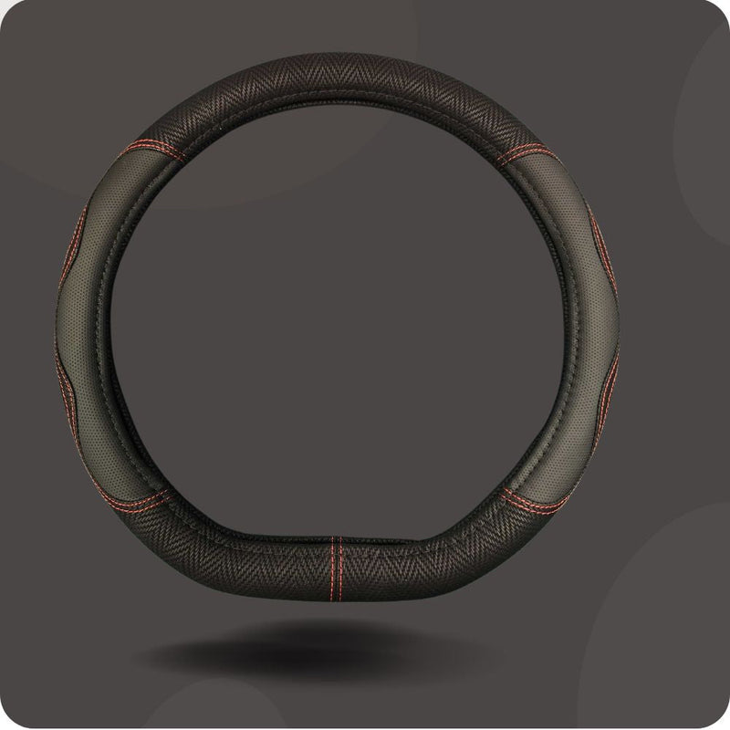 Steering Wheel Cover for Audi A5 S5 RS5 2017 - Current F5 - Black Microfiber Leather - D-Shape 38 cm