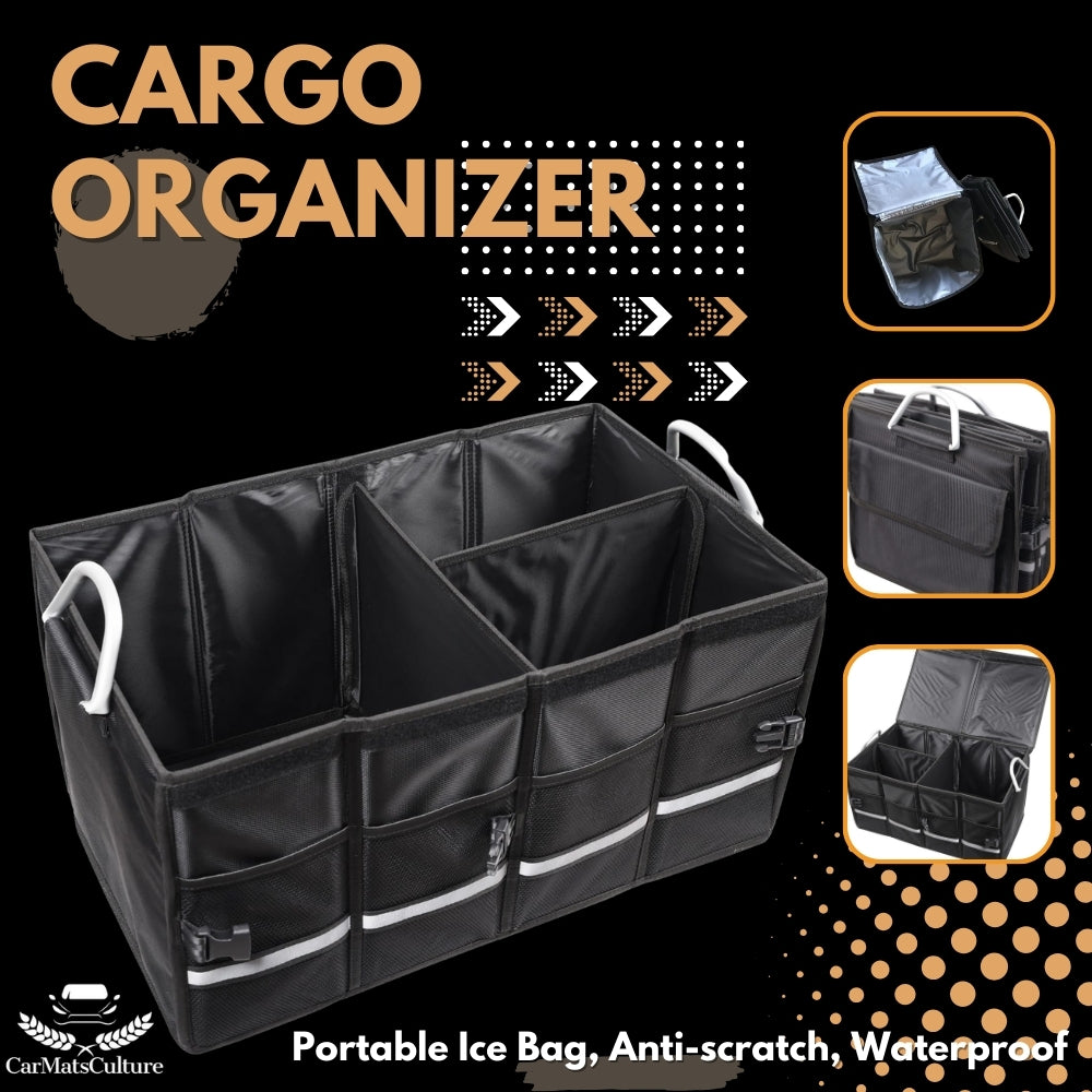 Multi-Purpose Cargo Organiser with Portable Cooler Bag by CarMatsCulture