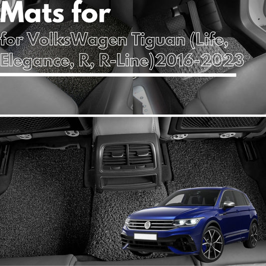 for VolksWagen Tiguan (Life, Elegance, R, R-Line)2016-2023, Premium Car Floor Mats
