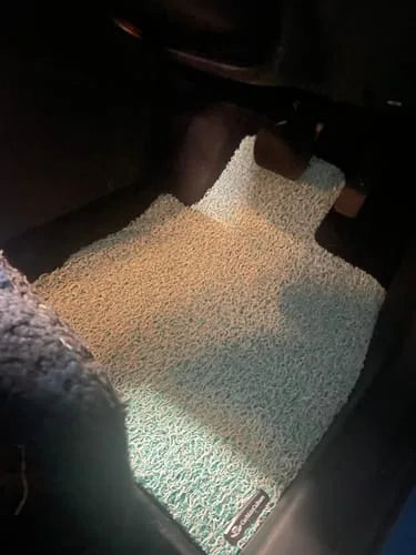 Bondi Blue CarMatsCulture mats installed in a customer vehicle