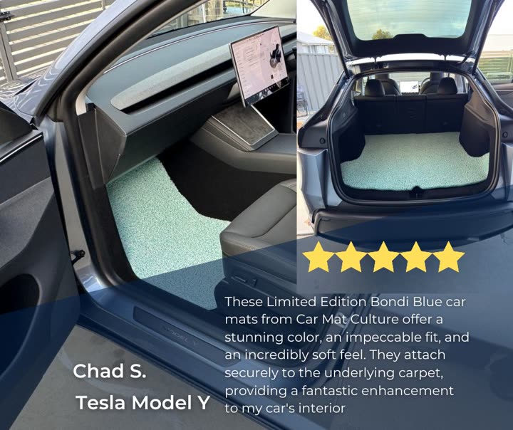 Car Mats Culture customer with a colourful custom-fit mat