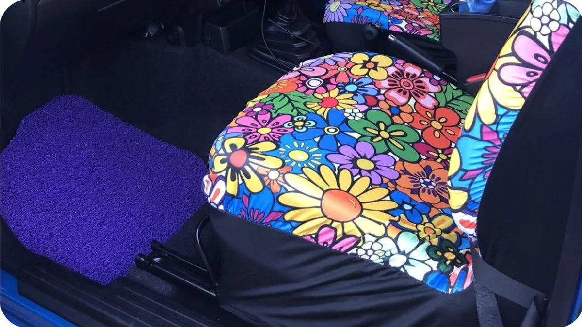 Purple CarMatsCulture mats installed in Christopher M.'s Suzuki Jimny