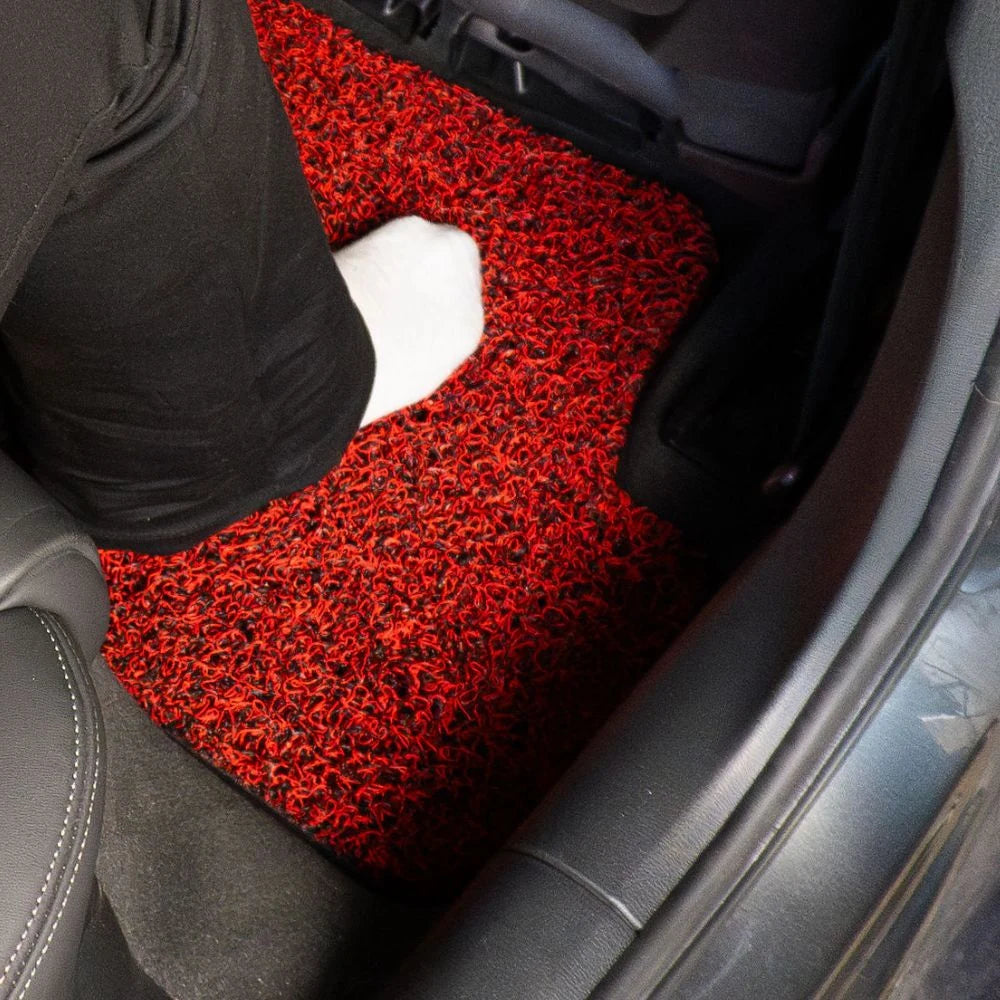 Soft Vivid Burgundy honeycomb mat texture underfoot