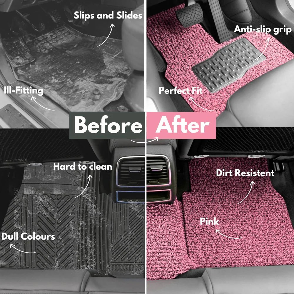 Taffy Pink mat being maintained outside the vehicle