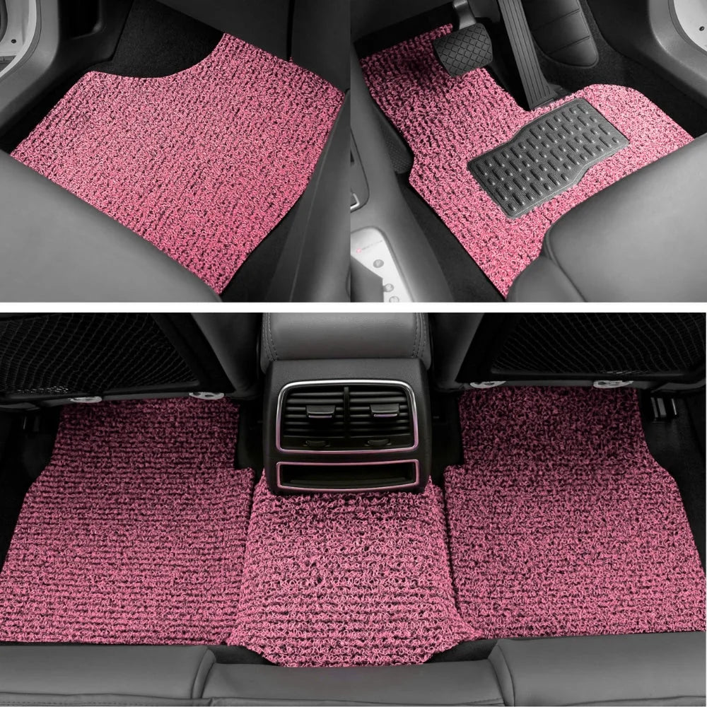 Coordinated Taffy Pink car mat set